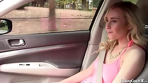 Peyton Coast, a newcomer, in a seductive car audition
