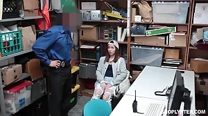 A secretary is punished by her boss in a private office