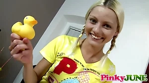Pinky June enjoys a steamy session with a golden shower in this seductive video
