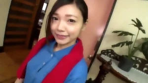Asian courier Kokoro Wato catches her neighbor in a steamy encounter