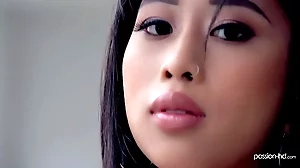 Jade Kush, a stunning American Asian, indulges in an intense massage amidst a rainy day