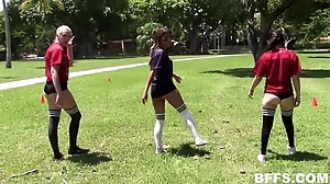 A group of American girls engage in sexual activity while wearing underwear
